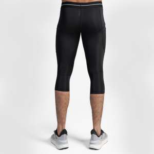 GA Men's Slim Fit Compression 3/4 <b>Pants</b> in <b>Black</b> Spandex/Nylon - Product Image 2