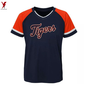 Maillot à col en V à deux boutons Design Autocollant de transfert de chaleur Logo de l'équipe Impression sur maillot de baseball Ensemble de baseball deux en un - Product Image 5