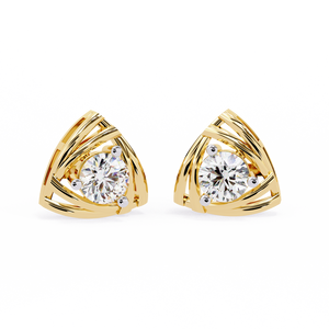 Pendientes Brillantes de Oro de 18K para Mujer con Diamantes Redondos de Corte Brillante Cultivados en Laboratorio, Ideales para Uso Diario - Product Image 1