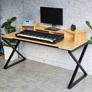 Bureau de studio en bois massif avec pieds en X, modèle confortable pour femme SD68008 - Product Image 5