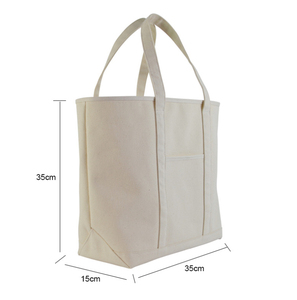 Bolso de lona de algodón pesado de la mejor calidad con bolsillos interiores y exteriores, bolsas de algodón lisas de tamaño de color personalizado - Product Image 4