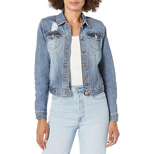 แจ็กเก็ตผ้ายีนส์ระบายอากาศน้ำหนักเบาสำหรับผู้หญิงเสื้อครอปโค้ทผ้าแคนวาสสไตล์คลาสสิก - Product Image 6