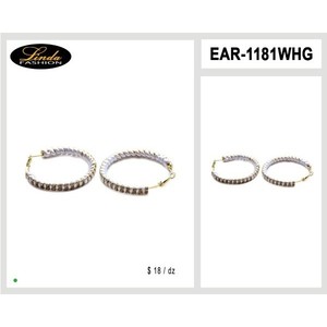 ต่างหูแฟชั่นโคมระย้าห่วง CZ - Product Image 3