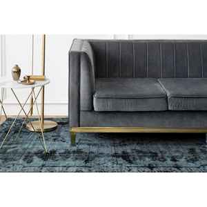 พรมเชนิลล์สีดำลายเหรียญ: ลายเปอร์เซีย พรมพิมพ์ลายสไตล์ชาติพันธุ์ พรมบางแบบไม่ถักทอ - Product Image 1