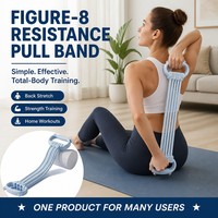 Bandes de résistance réglables en forme de 8 avec double poignée, bande élastique de traction pour exercices du dos, des bras et des épaules