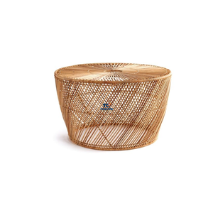 Table de chevet et table basse en rotin de nouvelle collection au design moderne avec chevet en verre et petites tables d'appoint en bambou avec rangement - Product Image 4