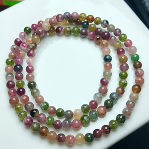 Unisex Seven-Color Tourmaline Multi-loop <b>Bracelet</b> Bulk Deal Wholesale Natural <b>Crystal</b> Fashion Accessory for Men and Women - Product Image 1