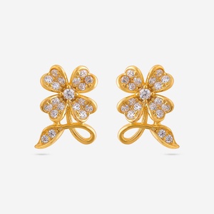 92.5 <b>Silver</b> <b>Stud</b> <b>Earrings</b> 191341 Floral Pattern for Gift - Product Image 1