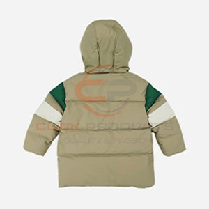 เสื้อกันหนาวขนเป็ดสีขาวสำหรับเด็กผู้หญิงเสื้อฮู้ดซิปลายพื้น - Product Image 2