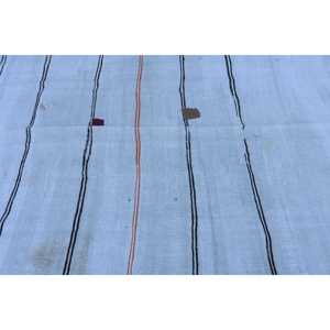 Alfombra Turca Vintage de 6.4x8.1 pies (196x246 cm), Alfombra de Lana Blanca a Cuadros - Product Image 5