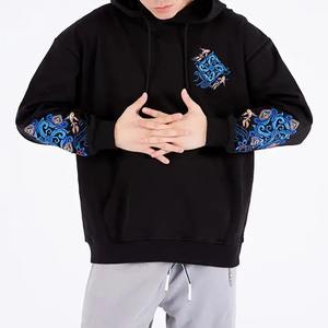 Sudadera con capucha de gran tamaño en blanco de algodón 100% de alta calidad, ropa de calle, sudaderas con capucha bordadas personalizadas a la moda para hombre - Product Image 2