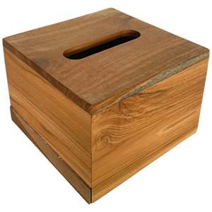 Cubierta de Madera para Caja de Pañuelos - Soporte Cuadrado Natural para Oficina y Hotel - Product Image 2