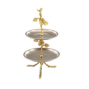 Support de gâteau de tasse en métal ovale de couleur dorée classique avec des tailles personnalisées pour les occasions d'anniversaire avec des tailles 35.5 cm - Product Image 3