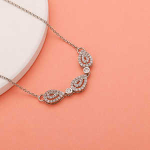 สร้อยคอเพชรรักเงินของลูกแพร์ - Product Image 1