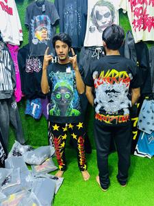 Camisetas de algodón 100% para hombre, Top corto con estampado de secado rápido DTF, Color negro cómodo con cuello redondo y mangas cortas, ropa de talla grande - Product Image 3