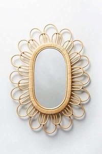 Miroirs muraux encadrés en arc de rotin extra large faits à la main du Vietnam pour l'hôtel et la maison. - Product Image 5