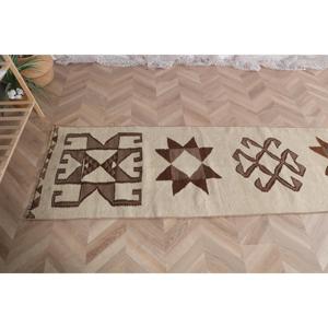 พรมวิ่งสไตล์ตุรกี ขนาด 2.3x9.3 ฟุต (71x282 ซม.) ลายตารางสีน้ำตาลแบบวินเทจ - Product Image 5