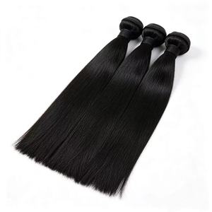 Extensiones de Cabello Sintético Liso, Color Negro Natural, Doble Trama a Máquina, para Tejido de Cabello en Salón - Product Image 1