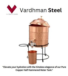 Suministro Directo de Fábrica de Tanque de Agua de Cobre Puro Semi Martillado de 12 Litros, Renueva tu espacio con el encanto de un tanque de cobre. - Product Image 2