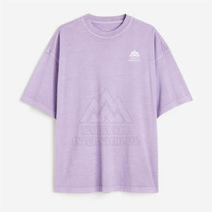 Precio al por mayor de ropa informal para hombre mejor estilo lavado ácido Camiseta 100% algodón de corte suelto impreso camiseta para hombres - Product Image 1