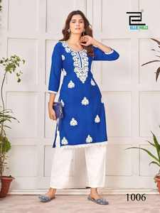 Hermosa Kurti Chikankari de Rayón, Material Suave y Ligero, Diseño Étnico Moderno, Perfecta para el Uso Diario de Mujeres, por Exportación - Product Image 3