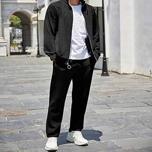 Ensemble de jogging pour hommes Survêtement en nylon blanc personnalisé Ensembles de survêtements en polyester coupe-vent pour hommes fabriqués par robe de sport - Product Image 2