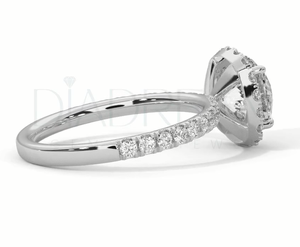 Vente chaude ronde coupe Leb Grown diamant Halo bague de fiançailles avec argent Sterling 925 conception personnalisée bijoux d'élégance classique - Product Image 6