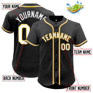 Venta al por mayor de fábrica, camisetas de béisbol personalizadas con hombros al hombro/botón, uniformes de béisbol personalizados en blanco, 100% poliéster - Product Image 2