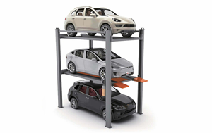3 Sistema de apilamiento de automóviles altos Espacio de estacionamiento 4 Poste Elevador de estacionamiento de 3 niveles - Product Image 2