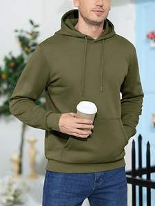 Sudaderas con capucha activas para hombre Sudadera con forro polar Jersey de entrenamiento atlético informal con bolsillo de canguro Sudadera con capucha con estampado de etiqueta privada - Product Image 2