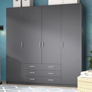 Factory Supply High Quality Black <strong>Dark</strong> Grey Style <strong>Wooden</strong> <strong>Wardrobe</strong> Bedroom Furniture <strong>Wooden</strong> Room <strong>Wardrobe</strong> - Product Image 6