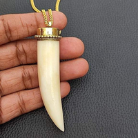 Collier pendentif en corne d'os blanc ivoire de conception simple pour les femmes colliers de tour de cou de croissant de lune noir par la mode glowin