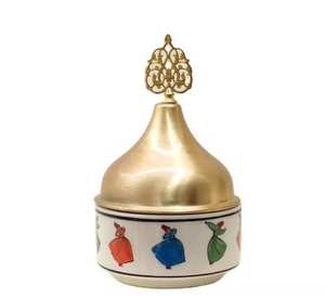 Metal <b>Wood</b> Eco-Friendly Lead Free Modern Design Handmade Durable Dates Serving Bowl Customized Color Dome <b>Lid</b> Ramadan Customized - Product Image 3