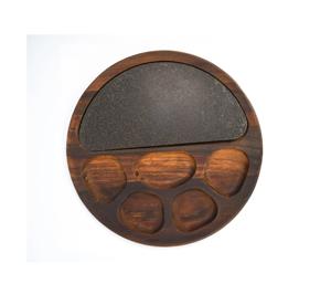 Nueva bandeja Simple de madera para servir platos bandeja de desayuno en madera de mango forma redonda Plater de alta calidad para uso en la cocina del Hotel en casa - Product Image 5