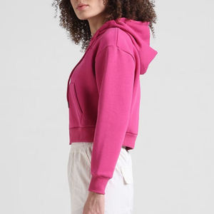 Veste d'hiver tricotée à capuche zippée pour femme grande taille, imprimée, respirante, anti-boulochage, avec logo personnalisable sur le devant, coupe classique – Meilleures ventes - Product Image 2