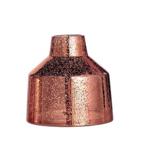 Cuerpo de vidrio con florero superior de color dorado Lo mejor para bodas y fiestas Decoración con los tamaños de 17x7x10 Cm - Product Image 2