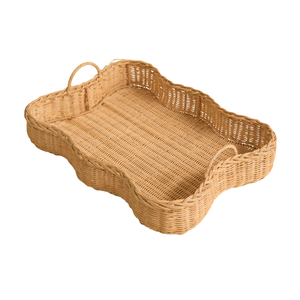 Stylish Rattan Tray Rectangular Woven with Handle For Coffee Table Food Storage Tray Vietnam Manufacture - Product Image 2