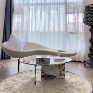 Hotel Lobby Empfang Calacatta Viola Bio Marmor Ei Form Couch tisch Luxus modernen Naturstein Mittel tisch für Projekt - Product Image 4