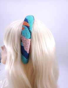 Bandeaux à la mode perlés et brodés à la main Bandeaux en tissu maigre confortables avec une usure facile et une coupe rembourrée douce - Product Image 1