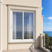 Fenêtre coulissante UPVC série 88 avec moustiquaire, double vitrage, résistante aux intempéries
