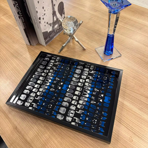 Bandeja de servicio de precio directo de fábrica, bandeja de vidrio de diseño moderno personalizado para decoración del hogar, mesa, cocina, gran oferta para Navidad para Hotel - Product Image 1