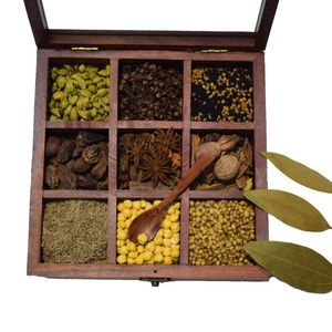 Caja de Especias de Madera de Alta Calidad, Hecha a Mano, Acabado Superior, Precio de Mayoreo Directo de Fábrica - Product Image 1