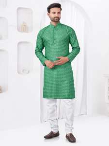Pyjama Kurta ethnique en coton rayonne à la demande pour garçons Collection de vêtements de festival à impression numérique pour les fêtes en Inde - Product Image 2