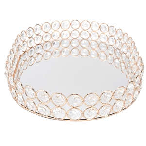 ถาดเครื่องประดับคริสตัลทรงกลมสุดสร้างสรรค์,ถาดเงินถาดอินเดียตกแต่งด้วยกระจกมิเรอร์คุกกี้ช็อคโกแลต - Product Image 2