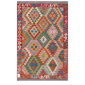 Alfombra Kilim de Maimana, Afganistán, 154 x 102 cm, Juego de Alfombras - Product Image 1