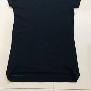 Camiseta informal de algodón 100% para mujer, camiseta individual de 160 Gsm, cuello redondo, manga corta, negra con decoración de logotipo, camiseta de talla grande para mujer - Product Image 5