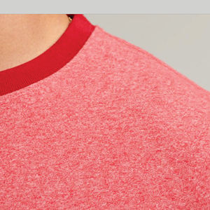 T-shirt deux tons à col épais sans étiquette pour hommes T-shirt en coton à manches raglan T-shirt à col rond et patchwork - Product Image 5