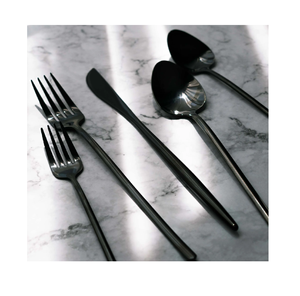 ชุดที่วางทำจากหนังสีดำชุดที่ใส่ขนมทำจาก3-PCS ทำจากเหล็กมิเรอร์ - Product Image 3