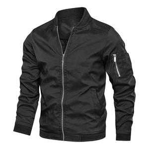 Veste bomber coupe standard slim pour homme, manches régulières, col montant, patchwork, coupe-vent, fermeture éclair, vêtements d'extérieur d'hiver - Product Image 4