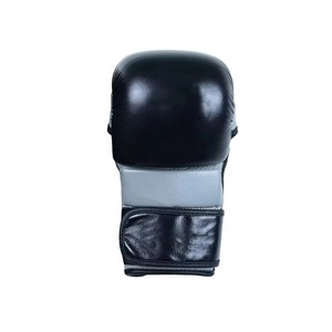 Gants de MMA noirs de qualité supérieure, mitaines de grappling durables, gants de boxe professionnels pour l'entraînement et le sparring en arts martiaux, paume ouverte - Product Image 2